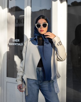 کاپشن جین زنانه - رنگ آبی